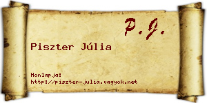 Piszter Júlia névjegykártya