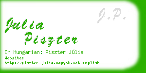 julia piszter business card